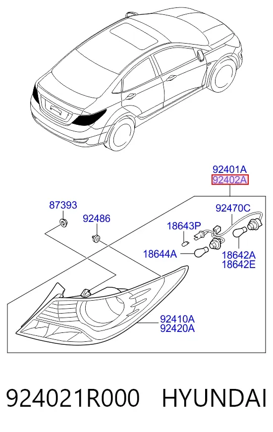 Lampa zespolona tylna prawa 924021R000 Hyundai/Kia