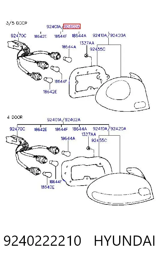 Lampa zespolona tylna prawa 9240222210 Hyundai/Kia