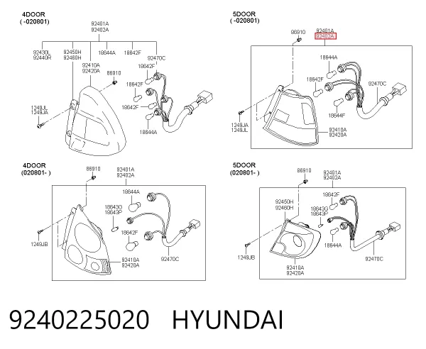 Lampa zespolona tylna prawa Hyundai Accent II