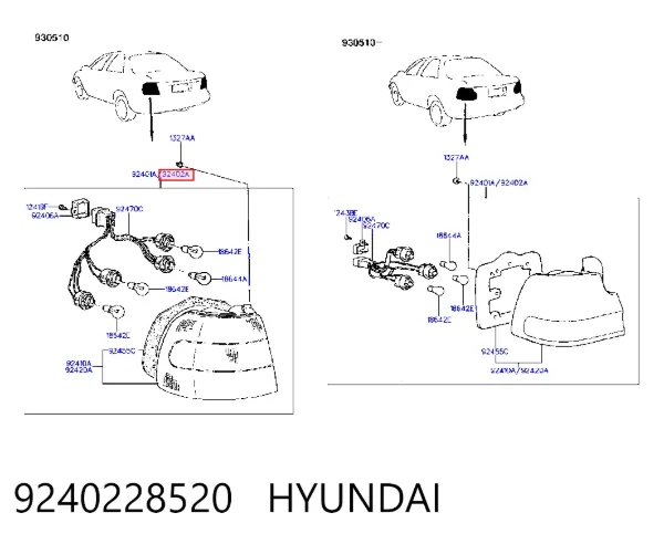 Lampa zespolona tylna prawa Hyundai Lantra I