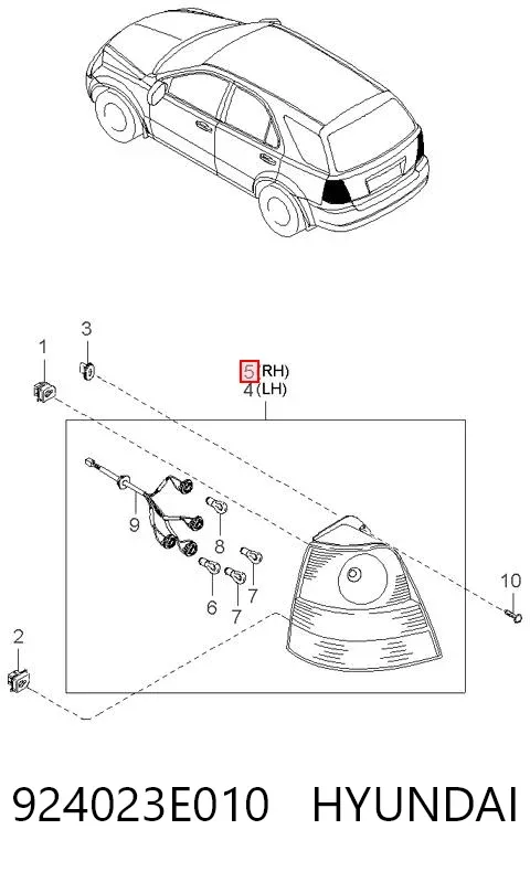 Lampa zespolona tylna prawa 924023E010 Hyundai/Kia