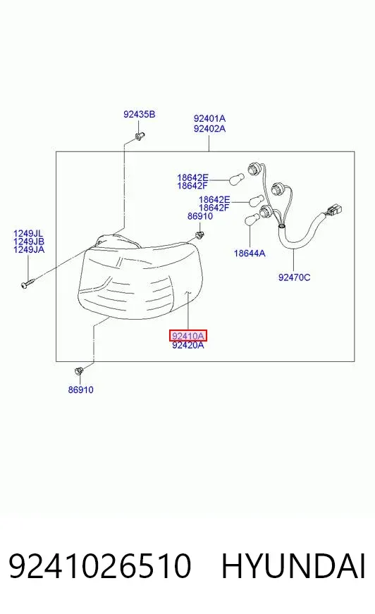 Lampa zespolona tylna lewa 9241026510 Hyundai/Kia