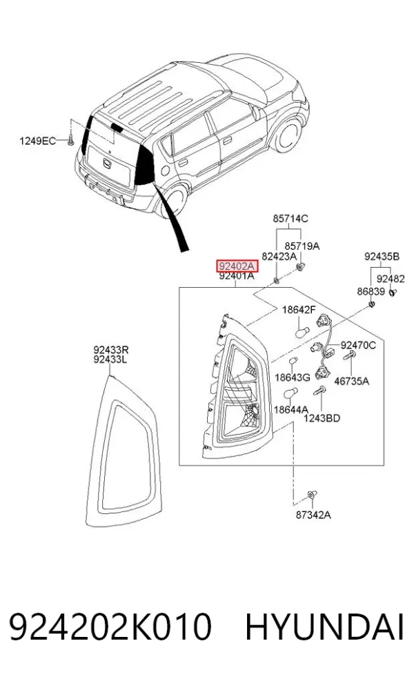 Lampa zespolona tylna prawa KIA Soul I