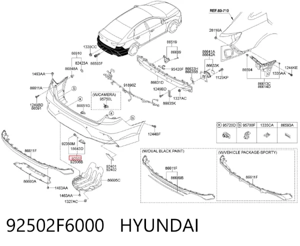 Lampa oświetlenia tylnej tablicy rejestracyjnej 92502F6000 Hyundai/Kia