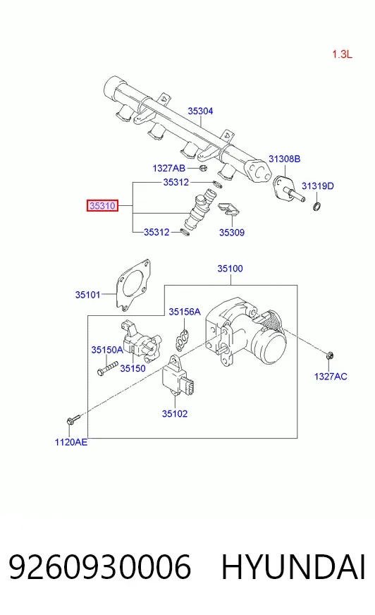 Wtryskiwacz paliwa 9260930006 Hyundai/Kia