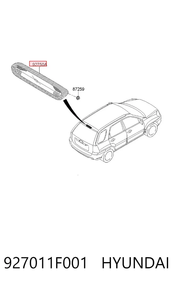 Lampa stop tylna dodatkowa KIA Sportage II
