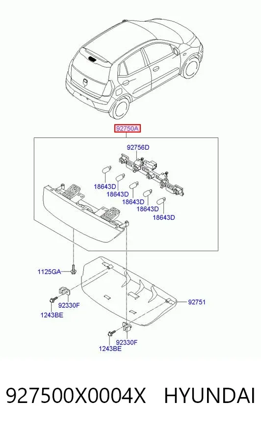 Lampa stop tylna dodatkowa Hyundai I10 PA
