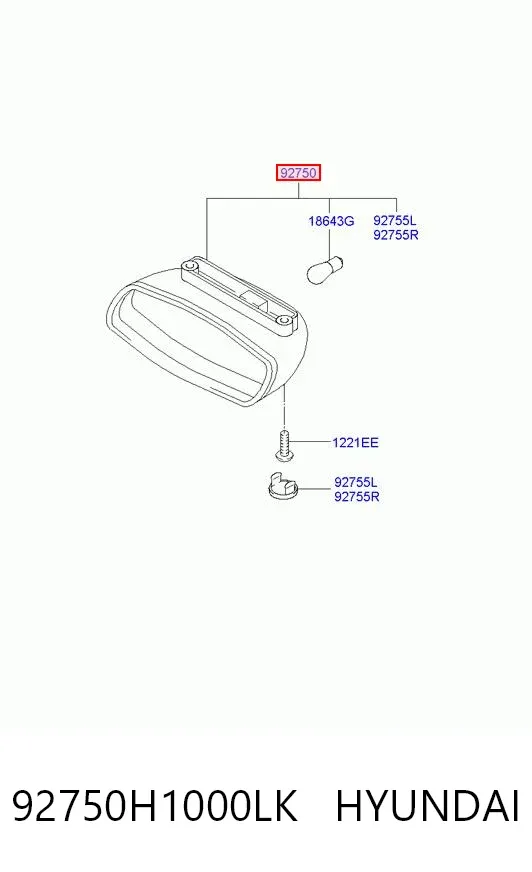 Lampa stop tylna dodatkowa Hyundai Terracan HP