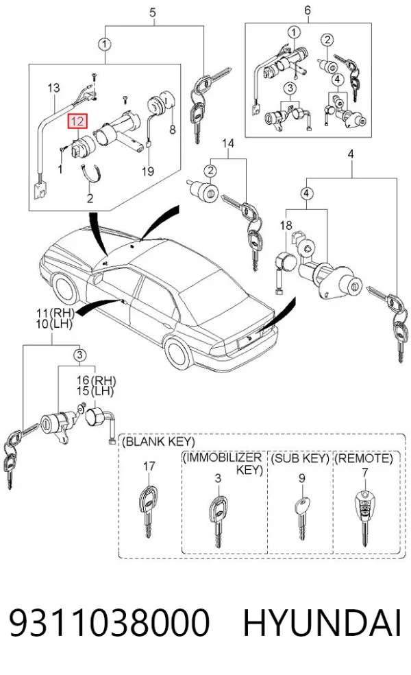 Kostka stacyjki zapłonowej Hyundai Terracan HP
