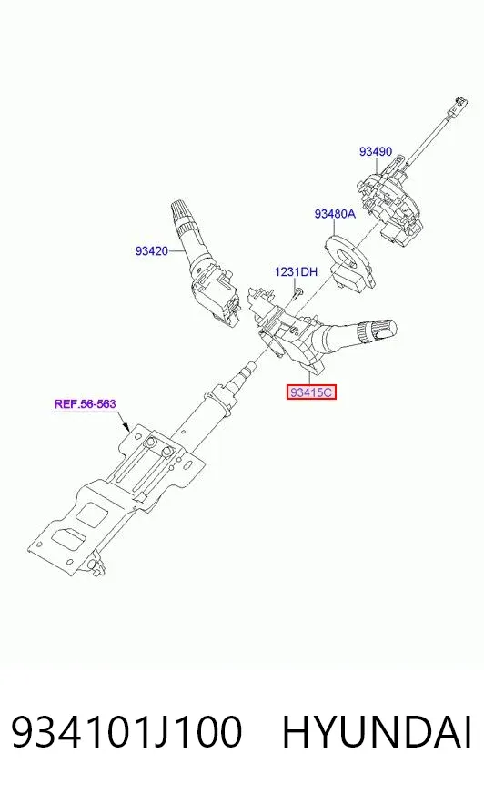 Przełącznik zespolony lewy 934101J100 Hyundai/Kia