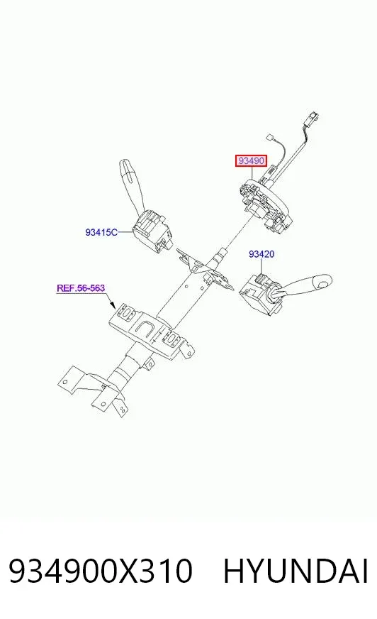 Pierścień kontaktowy AIRBAG, taśma kierownicy  KIA Picanto I