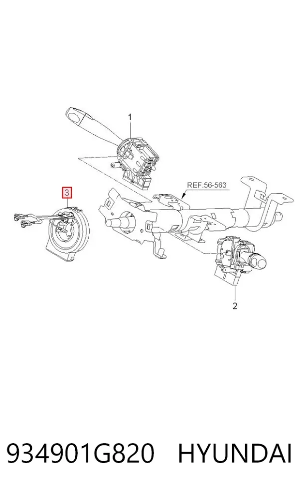 Pierścień kontaktowy AIRBAG, taśma kierownicy 934901G820 Hyundai/Kia