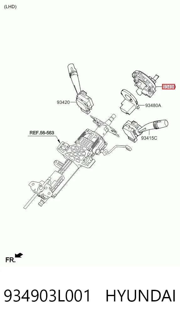Pierścień kontaktowy AIRBAG, taśma kierownicy  Hyundai Grandeur TG