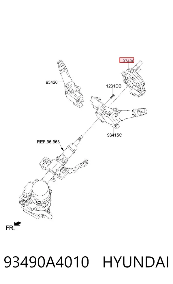 Pierścień kontaktowy AIRBAG, taśma kierownicy 93490A4010 Hyundai/Kia
