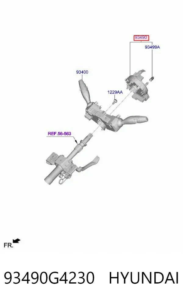 Pierścień kontaktowy AIRBAG, taśma kierownicy 93490G4230 Hyundai/Kia