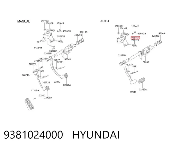 Czujnik włącznika świała stop 9381024000 Hyundai/Kia
