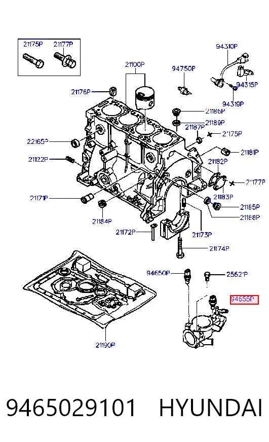 Czujnik temperatury płynu chłodzącego 9465029101 Hyundai/Kia