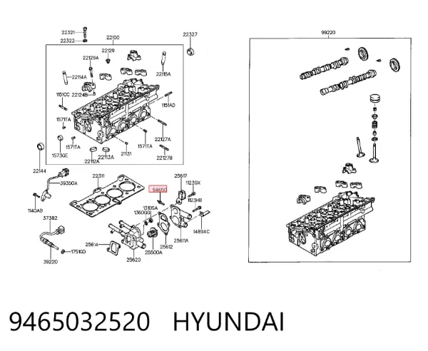 Czujnik temperatury płynu chłodzącego 9465032520 Hyundai/Kia