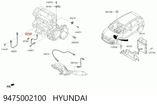 Czujnik ciśnienia oleju 9475002100 Hyundai/Kia