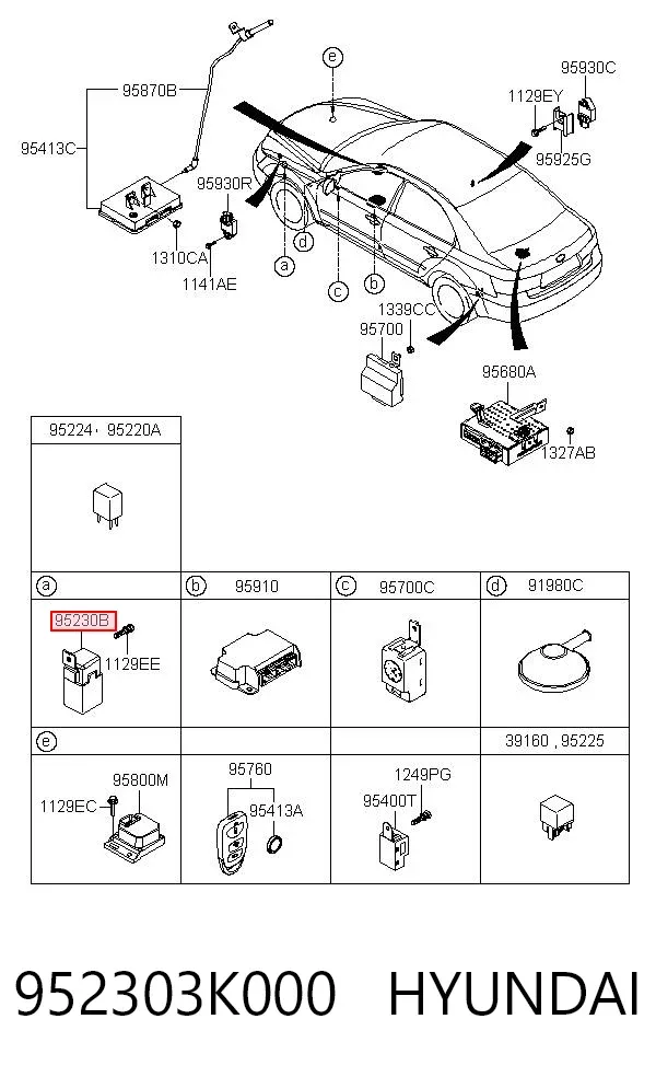 Przekaźnik wentylatora 952303K000 Hyundai/Kia
