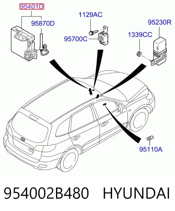 Sterownik instalacji elektrycznej wnętrza 954002B480 Hyundai/Kia