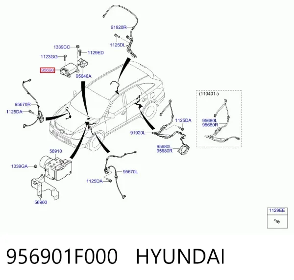 Czujnik przyśpieszenia poprzecznego (ESP) 956901F000 Hyundai/Kia