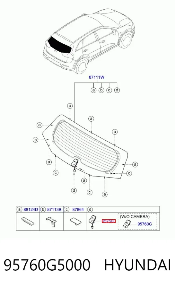 Kamera systemu zapewnienia widoczności 95760G5000 Hyundai/Kia