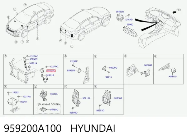 Czujnik AIRBAG przedni 959200A100 Hyundai/Kia