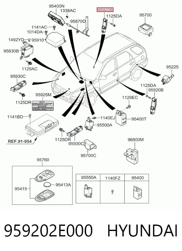 Czujnik AIRBAG przedni 959202E000 Hyundai/Kia