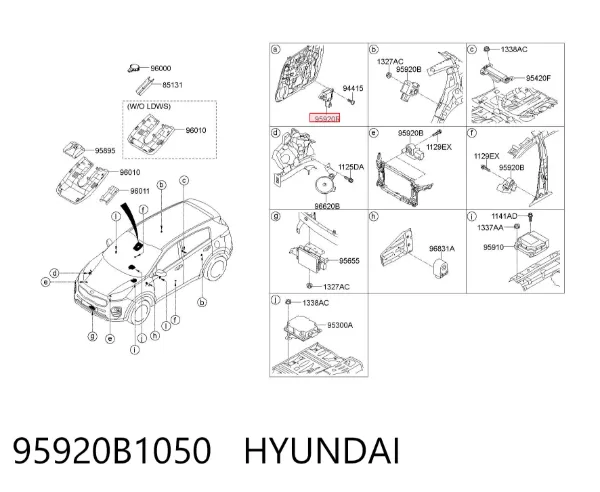 Czujnik AIRBAG przedni 95920B1050 Hyundai/Kia