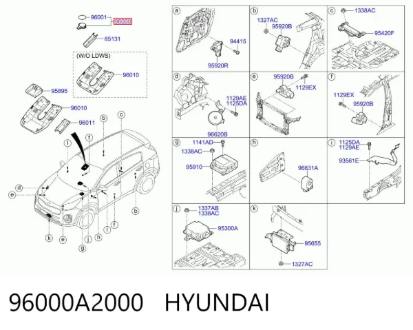Czujnik deszczu 96000A2000 Hyundai/Kia