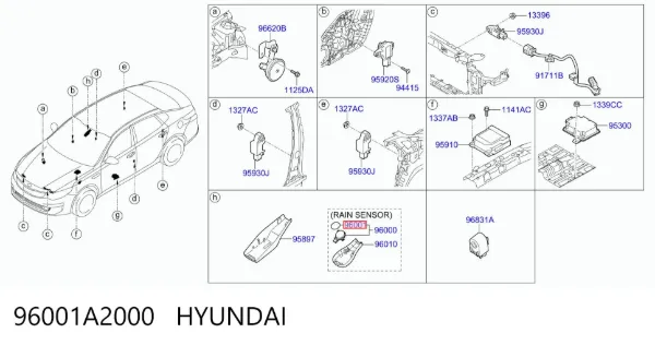Płytka czujnika deszczu 96001A2000 Hyundai/Kia