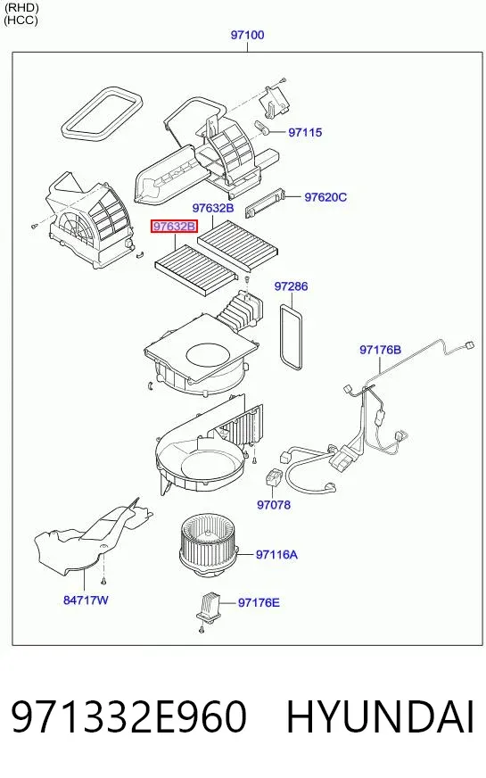 Filtr kabiny 971332E960 Hyundai/Kia