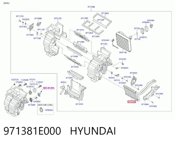 Chłodnica nagrzewnicy (ogrzewacza) 971381E000 Hyundai/Kia