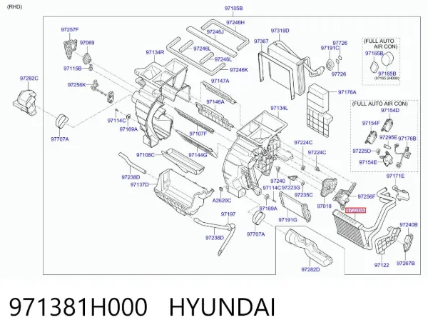 Chłodnica nagrzewnicy (ogrzewacza) 971381H000 Hyundai/Kia