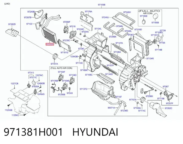 Chłodnica nagrzewnicy (ogrzewacza) 971381H001 Hyundai/Kia