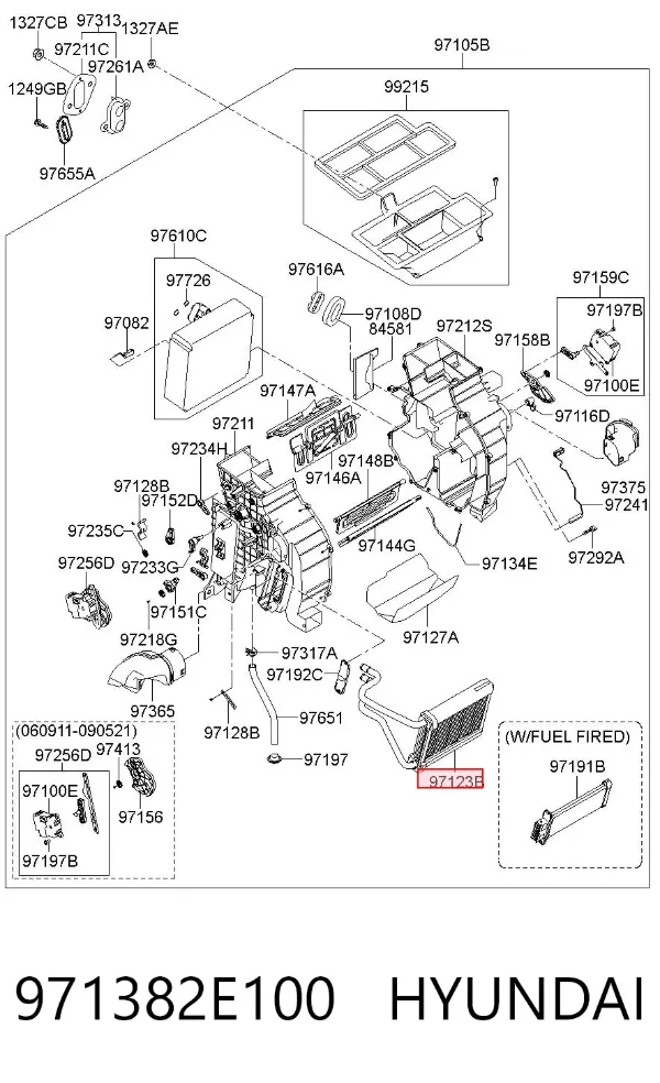 Chłodnica nagrzewnicy (ogrzewacza) 971382E100 Hyundai/Kia