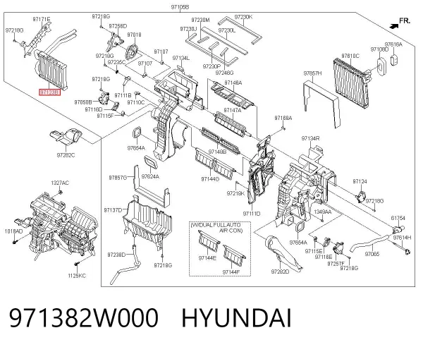 Chłodnica nagrzewnicy (ogrzewacza) 971382W000 Hyundai/Kia
