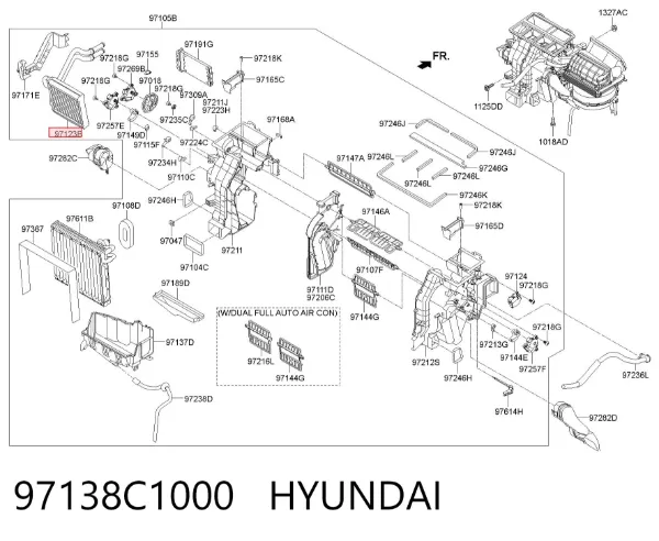 Chłodnica nagrzewnicy (ogrzewacza) 97138C1000 Hyundai/Kia