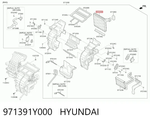Parownik klimatyzacji 971391Y000 Hyundai/Kia