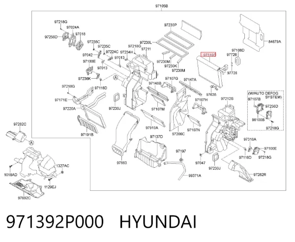Parownik klimatyzacji 971392P000 Hyundai/Kia