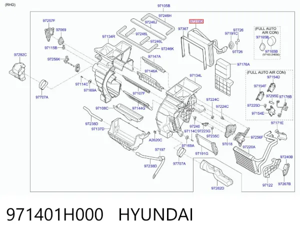 Parownik klimatyzacji 971401H000 Hyundai/Kia