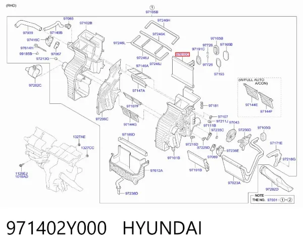 Parownik klimatyzacji 971402Y000 Hyundai/Kia