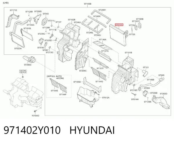 Parownik klimatyzacji 971402Y010 Hyundai/Kia