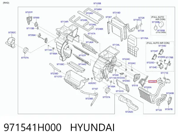 Silniczek klapy nagrzewnicy 971541H000 Hyundai/Kia