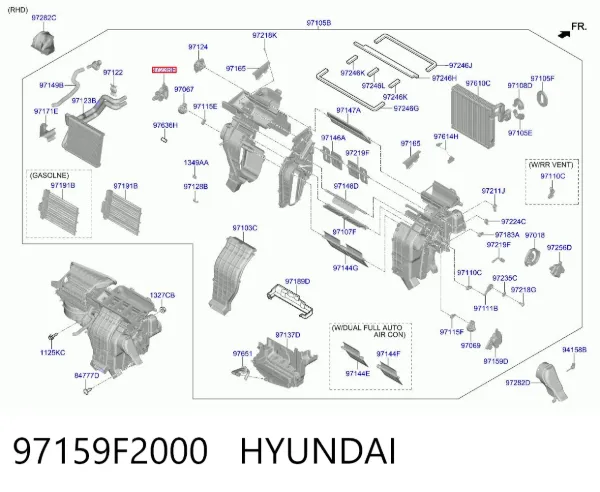 Silniczek klapy nagrzewnicy 97159F2000 Hyundai/Kia