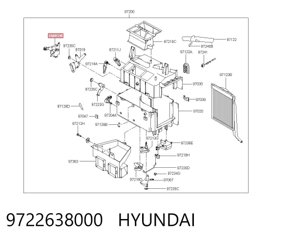 Silniczek klapy nagrzewnicy 9722638000 Hyundai/Kia