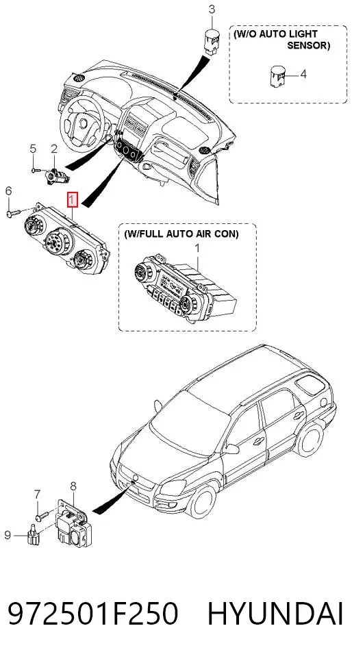 Sterownik trybów ogrzewania/klimatyzacji KIA Sportage II