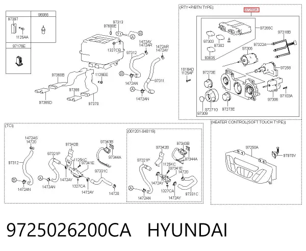 Sterownik trybów ogrzewania/klimatyzacji Hyundai Santa Fe I