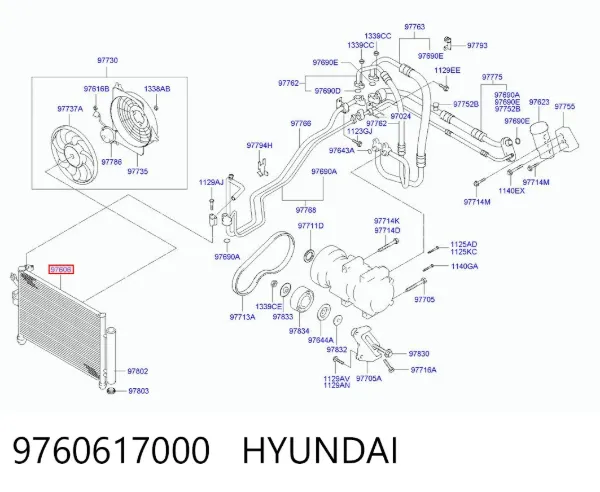 Chłodnica klimatyzacji 9760617000 Hyundai/Kia